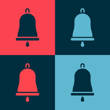 Pop Art Ringing Bell Icon Isolated On
