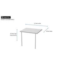 Integra 12 Ft X 8 Ft White Aluminum Attached Solid Patio Cover With 2 Posts 10 Lbs Live Load