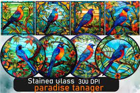 Stained Glass Paradise Tanager Graphic