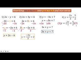 Rewriting Ax By C Into Y Mx B And Vice