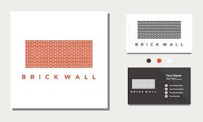 Brick Wall Rustic Logo Design Icon