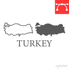 Map Of Turkey Line And Glyph Icon
