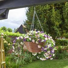 Faux Flower Hanging Basket Garden Decor