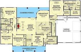 Four Bedroom Split Bedroom House Plan