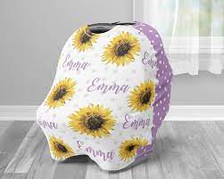 Polka Dot Sunflower Baby Seat Cover