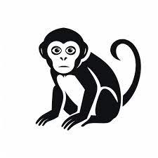 Premium Ai Image Monkey Icon Line Art