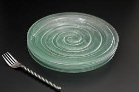 Spiral Glass Plate Clear Recycled