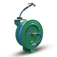 Rmx Bluseal Garden Hose Reel 3 4 X 50 Retractable Heavy Duty Steel Construction With Garden Hose Spray Nozzle 6 Lead In Hose Green