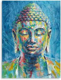 Blue Buddha Canvas Wall Art Buddhism