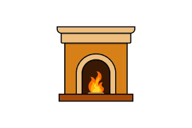 Simple Fireplace Icon Graphic