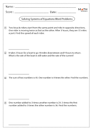 Systems Of Equations Word Problems