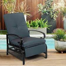 Black Metal Outdoor Recliner