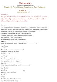Linear Equations In Two Variables