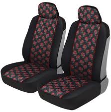 Red Cherry Print Car Seat Covers Front