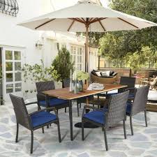 Clihome 7 Piece Wicker Rectangle Table
