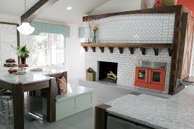 White Herringbone Fireplace Fireclay Tile