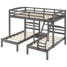 L Shaped Full Over Twin Bunk Beds