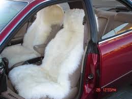 1 Pair White Long Wool Car Seat Covers