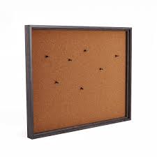 Gray Framed Cork Board With Pins