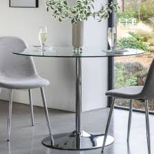 Field Round Clear Glass Dining Table