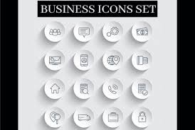 Design Clean Business Icon Set For Web