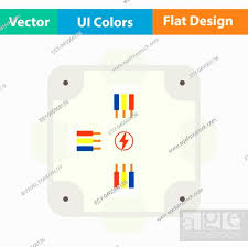 Electrical Junction Box Icon Flat