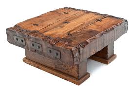 reclaimed barn wood beam coffee table