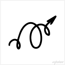 Doodle Arrow Icon Isolated On White