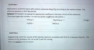 Solved Hydrochloric Acid Hcl Reacts