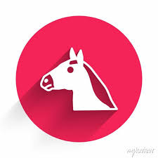 White Horse Head Icon Isolated With