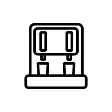 Two Glass Water Dispenser Icon Vector