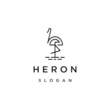 Vector Heron Logo Icon Design Template