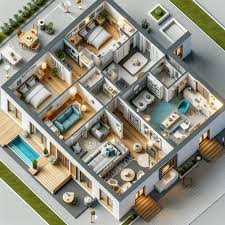 Modern House Interior 3 Bedrooms View