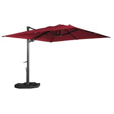 Mondawe 13ft Square Cantilever Patio Umbrella With Tilt For Outdoor Shade Red