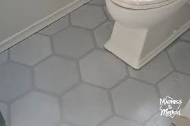 Hexagon Faux Cement Tile Painted Floors