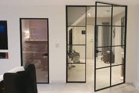 Metal Framed Doors Black Glass Door