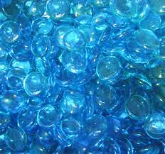 100 Light Blue Glass Gems Stones