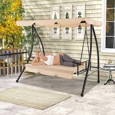 Gymax Metal Outdoor Patio Swing Chair