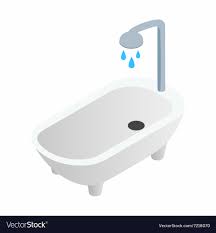 Bathtub With Shower Isometric 3d Icon