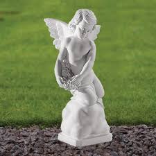 Angel 38cm Marble Resin Garden Statue