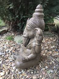 Stone Large Meditating Ganesh Elephant