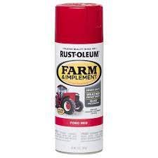 Rust Oleum Farm And Implement 6 Pack Gloss Ford Red Spray Paint Net Wt 12 Oz 280136sos