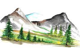Beautiful Hand Draw Landscape Colorful