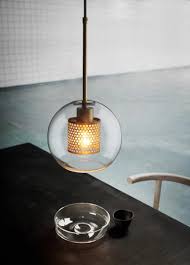 Ramoona Clear Glass Metal Grill Pendant