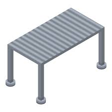 Vector Metal Table Icon Isometric