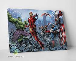Superheroes Assemble Canvas Art Wall
