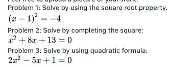 Solve By Using The Square Root Property