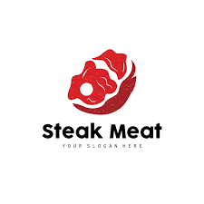 Steak Logo Vintage Retro Rustic Bbq
