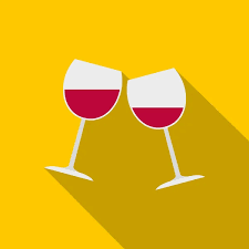 Two Glasses Of Red Wine Icon Isolated