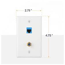 White Ethernet And Coaxial Wall Plate